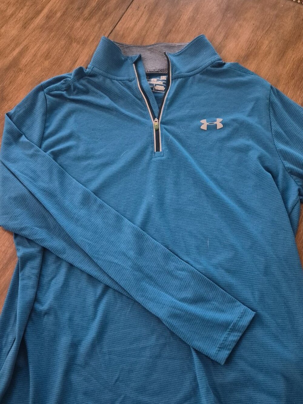 Under Armour Men's 1/4 Zip Long Sleeve Pullover Shirt - Blue - Size Large
